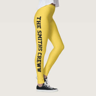 Customise Golden Lemon Black Classy Family Reunion Leggings