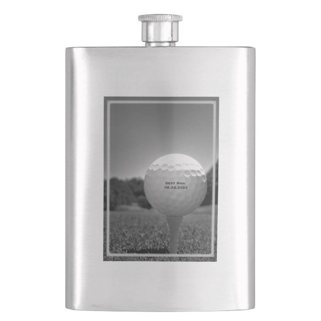 Customise Golf Theme Classic Flask (Front)