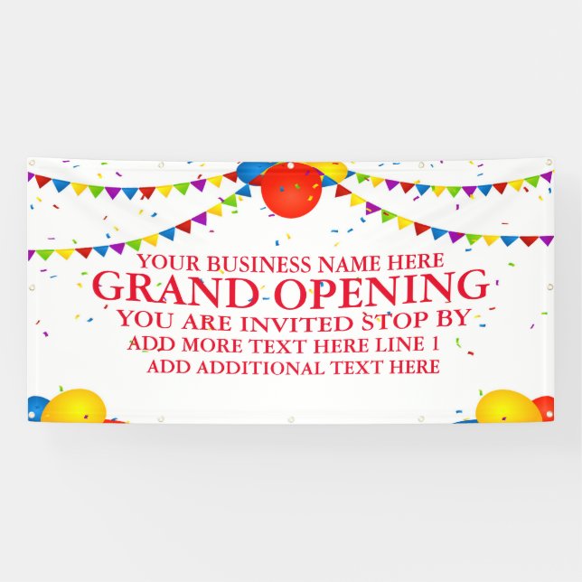 Customise Grand Opening Balloons Re-Opening Banner (Horizontal)