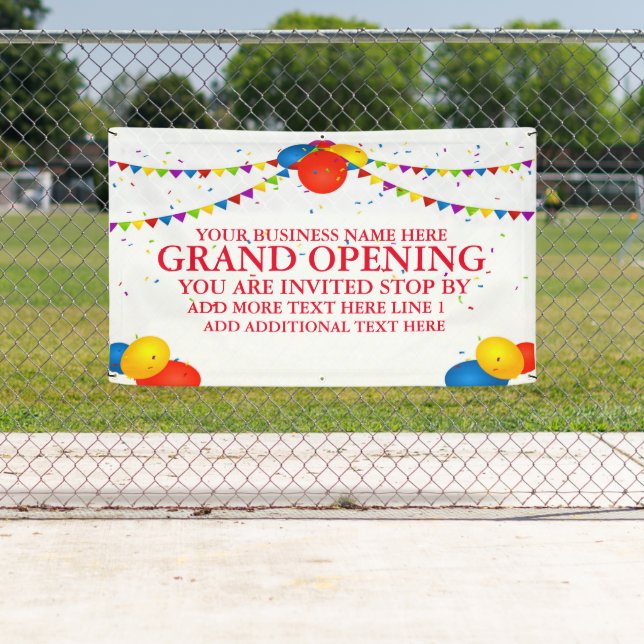 Customise Grand Opening Balloons Re-Opening Banner (Insitu)