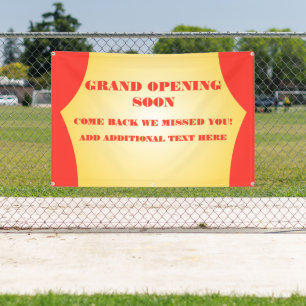 Customise Grand Opening Re-Opening Soon Business  Banner