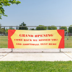 Customise Grand Opening Re-Opening Soon Business Banner