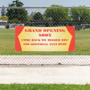 Customise Grand Opening Re-Opening Soon Business  Banner