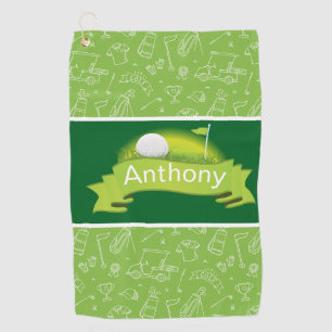 Customise Green  Golf Towel