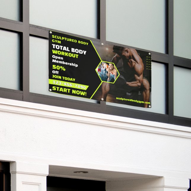 Customise Gym Workout Generic Membership Drive Pro Banner (Outside Building)