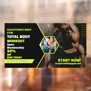 Customise Gym Workout Generic Membership Drive Pro Window Cling