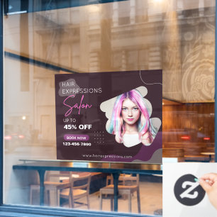 Customise Hair Colouring Highlights Beauty Salon Window Cling