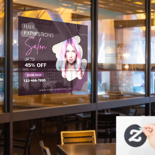 Customise Hair Colouring Highlights Beauty Salon Window Cling