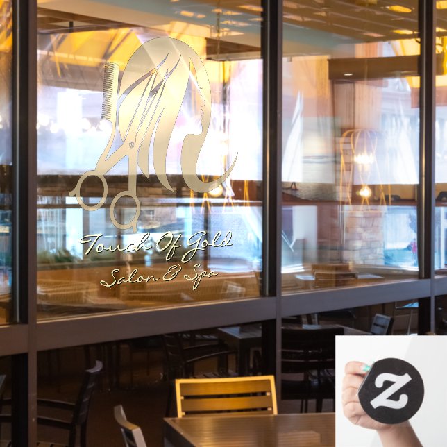 Customise Hair Salon and Spa Business Front  Window Cling (Restaurant Window)