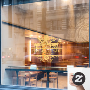 Customise Hair Salon And Spa Gold Black Shadow Tex Window Cling