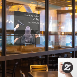 Customise Hair Salon Simple Cut and Colour 2 Window Cling