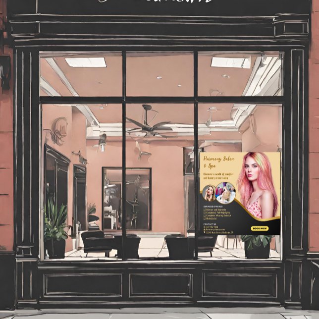 Customise Hair Salon Spa Cut Colour Tinting  Window Cling (Creator Uploaded)