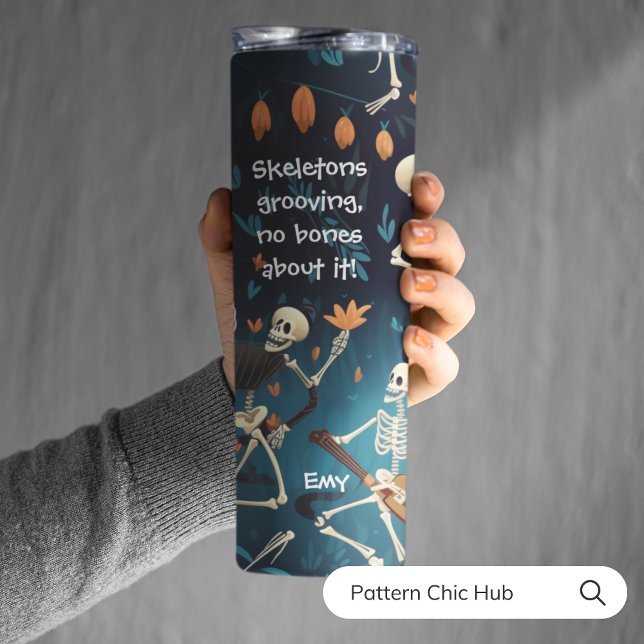 Customise Halloween Gift Skeleton Dance Funny Text Thermal Tumbler (Creator Uploaded)