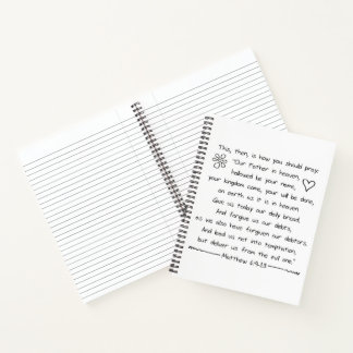Customise Handwriting Bible Verse The Lords Prayer Notebook