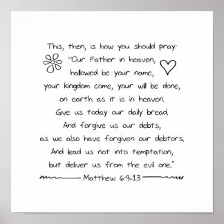 Customise Handwriting Bible Verse The Lords Prayer Poster