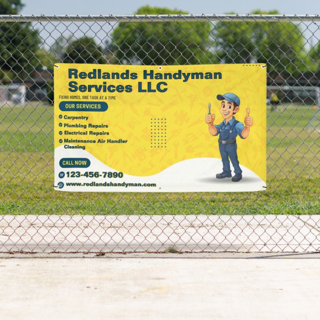 Customise Handyman Business Promotional Fence Banner (Insitu)