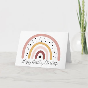 Customise Happy Birthday Card - Rainbow Polka Dots