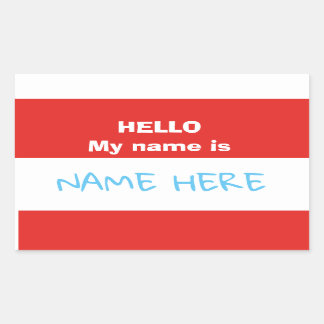 Customise hello my name is stickers
