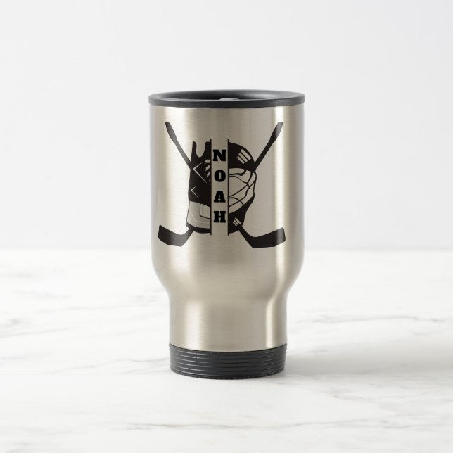 customise Hockey player  Travel Mug (Center)