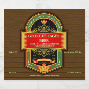 Customise Home Brewed Detailed Beer Bottle Label