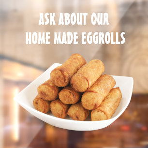 Customise Homemade Egg Rolls Picture Restaurant  Window Cling