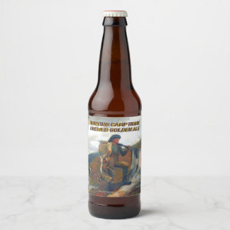 Customise Hunting Camp Home Brewed Detailed  Beer Bottle Label
