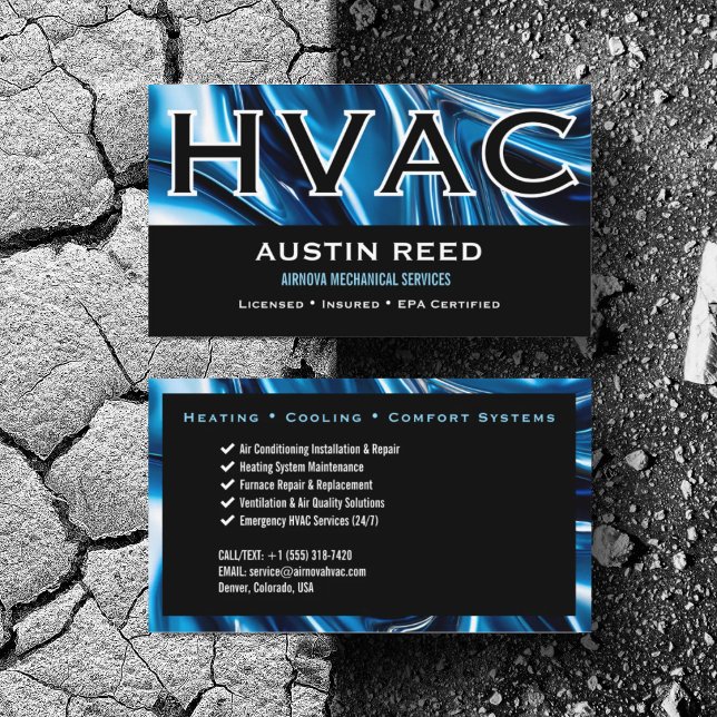 Customise HVAC Heating Air Cooling Conditioning Business Card (personalize with your business card)