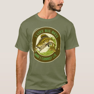 Customise I Like Big Bass And I Cannot Lie Fishing T-Shirt