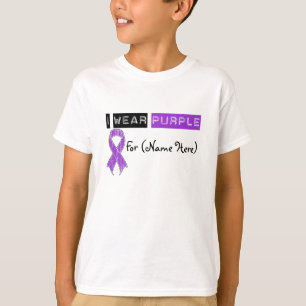 Customise I Wear Purple Ribbon Pancreatic Cancer T-Shirt