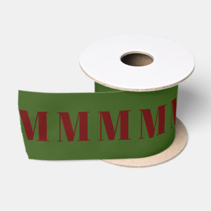 Customise Initial letter Burgundy Green Christmas Satin Ribbon
