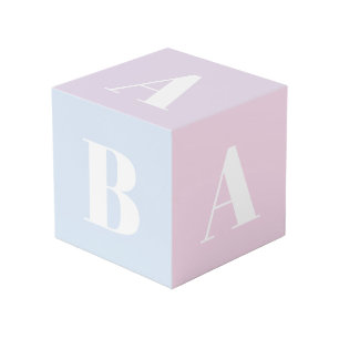 Customise initials monogram photos Baby Cube