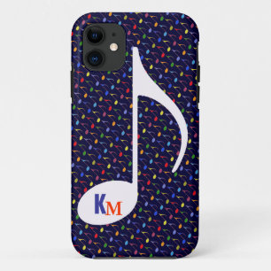 customise initials musical note iPhone 11 case