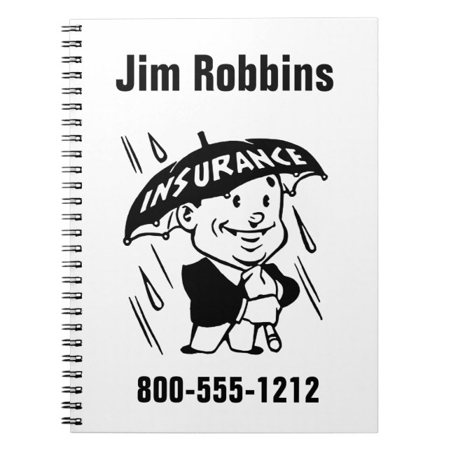Customise Insurance Agent or Agency 2 Side Notebook (Front)