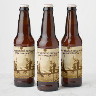Customise Iron Worker Headache Ball Home Brewed Beer Bottle Label
