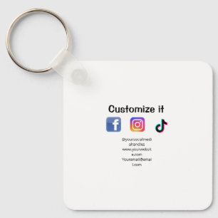 Customise it add social media website email text m key ring