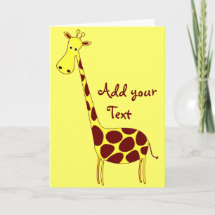 Customise It! Cute Giraffe Design Card