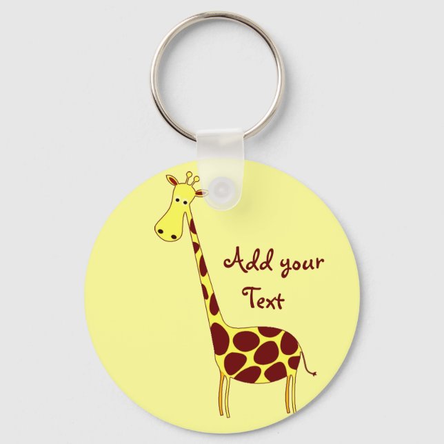 Customise It! Cute Giraffe Design Key Ring (Back)