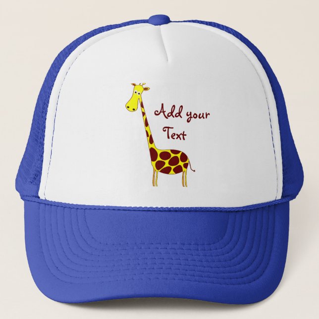 Customise It! Cute Giraffe Design Trucker Hat (Front)