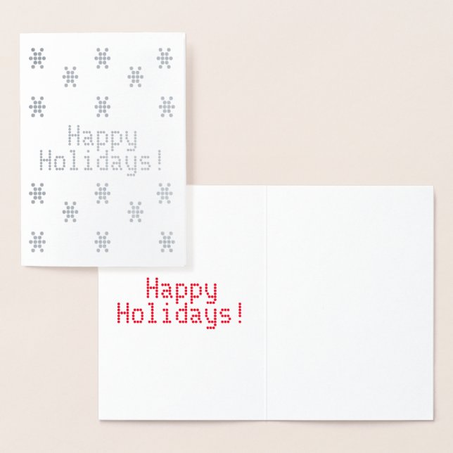 Customise it, Happy Holidays, snowflakes Foil Card (Display)