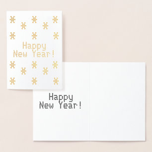 Customise it, Happy New Year, snowflakes Foil Card