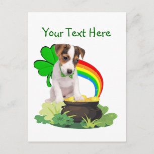 Customise It Jack Russell Puppy St Pattys Day Card