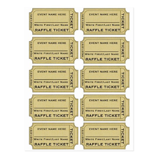 Customise It! Raffle Tickets Postcard | Zazzle.co.uk