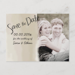 Customise it/save the date/watercolor/tan announcement postcard