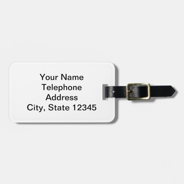 Customise It! Solid Pattern Base Luggage Tag (Front Horizontal)