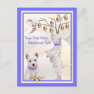 Customise It Westie Puppy Easter Post Card