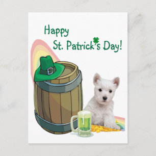 Customise It! Westie Puppy St. Patrick's Day Card