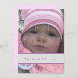 Customise it with Your Baby girl photo Birthday Invitation