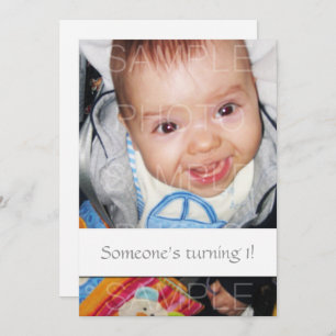 Customise it with Your Baby photo Birthday Invite