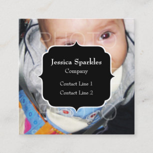 Customise it with Your photo and Monogram Square Business Card