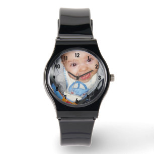 Customise it with Your photo black numbers Watch